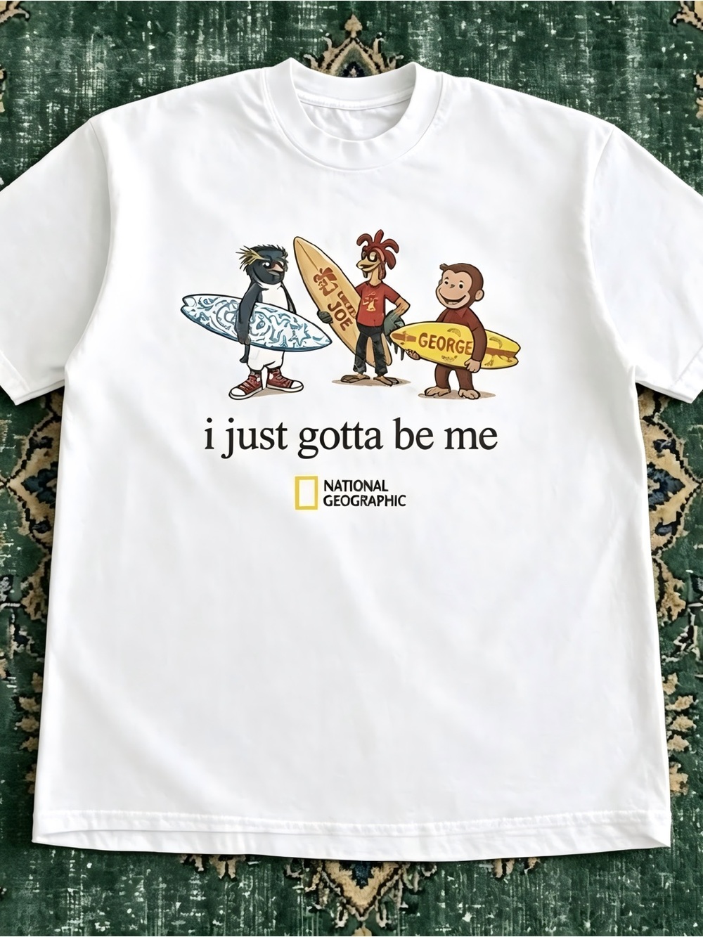 Retro Surf Animal Characters National Geographic Style T-shirt Unisex